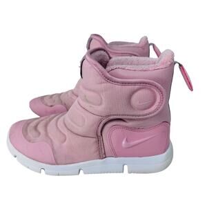 Nike Novice Snow Boots Round Toe Fleece Lined AV8339-601 Pink Girls Kids Size 3Y